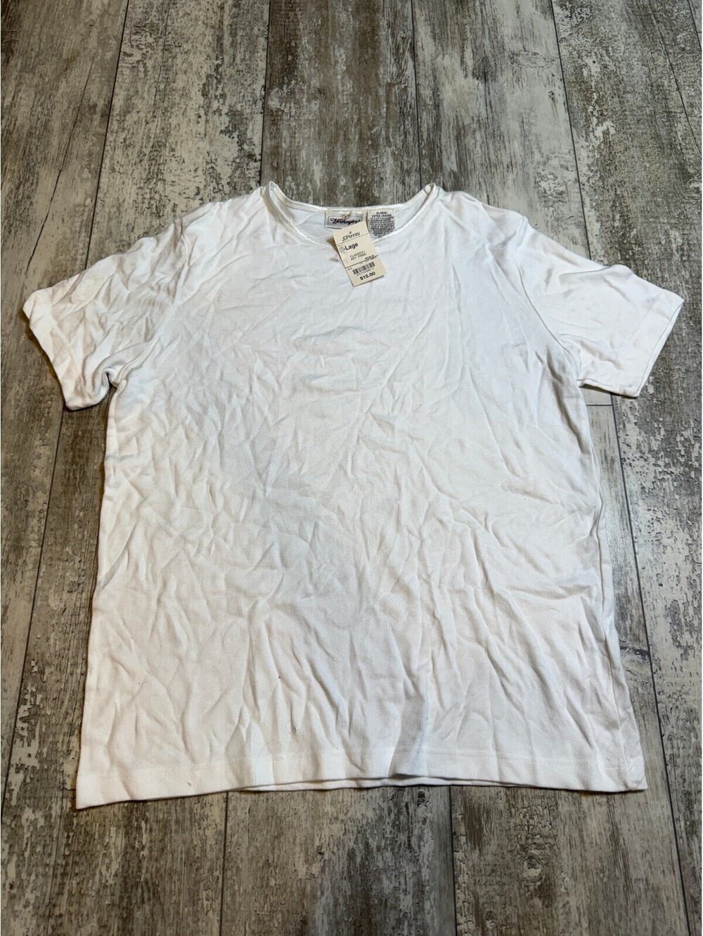 Vintage Worthington Womens XL White Knit Top NWT JCPenney USA Era